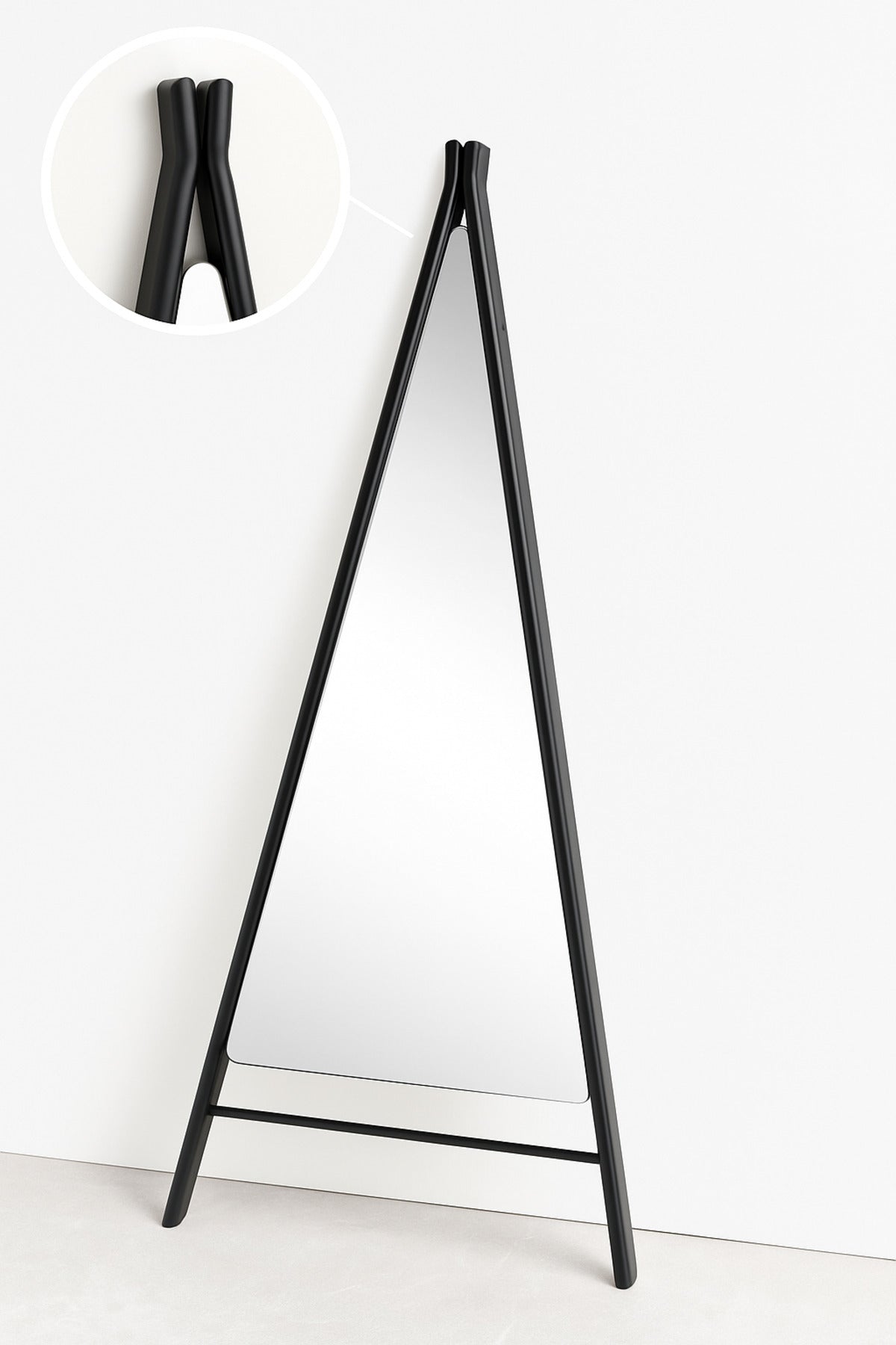 Modern Floor Standing Mirror with Black Frame Ð Full-Length Dressing Mirror 168_70 cm