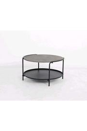 Modern Round Coffee Table with Dual-Tier Storage Size 80*80*45 cm