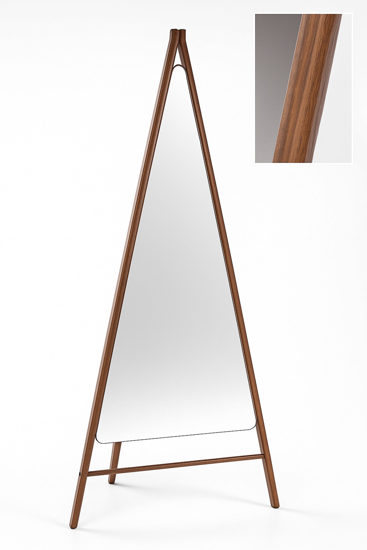 Wooden Floor Standing Mirror 168_70 cm Ð Full-Length Dressing Mirror with Modern Frame