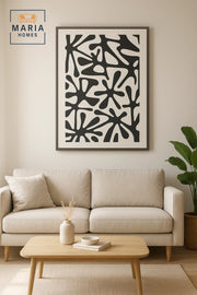 Modern 3D Wall Art Ð Black Abstract Decorative Panel with Raised Shapes 120_80 cm