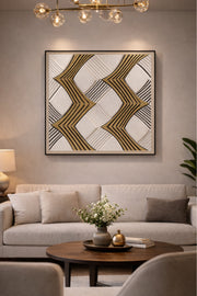 Modern Geometric Decorative Wall Art Panel for Living Room and Office 100x100cm modern