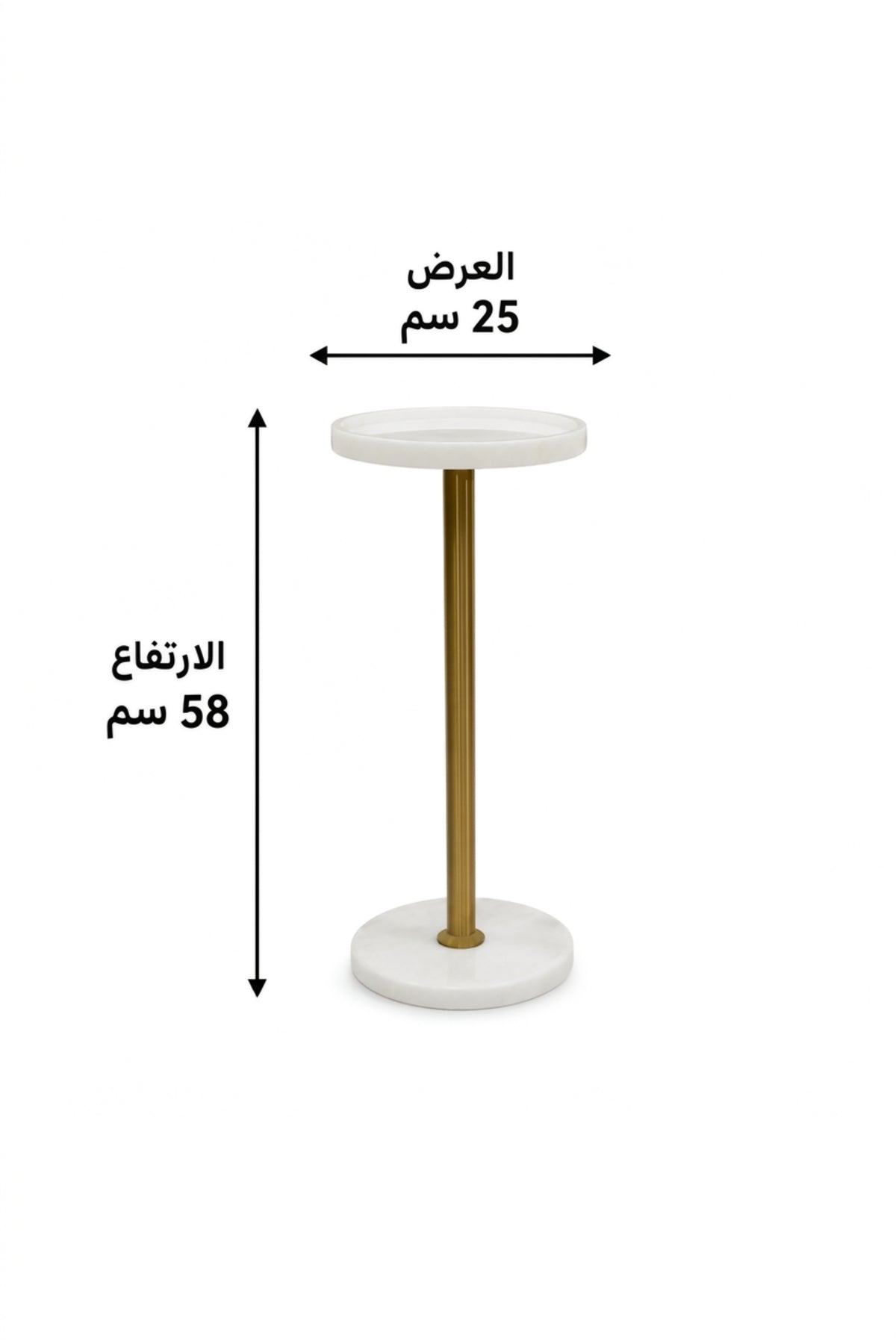 Luxury Marble Side Table Gold Metal Frame Round Accent Table for Living Room Bedroom
