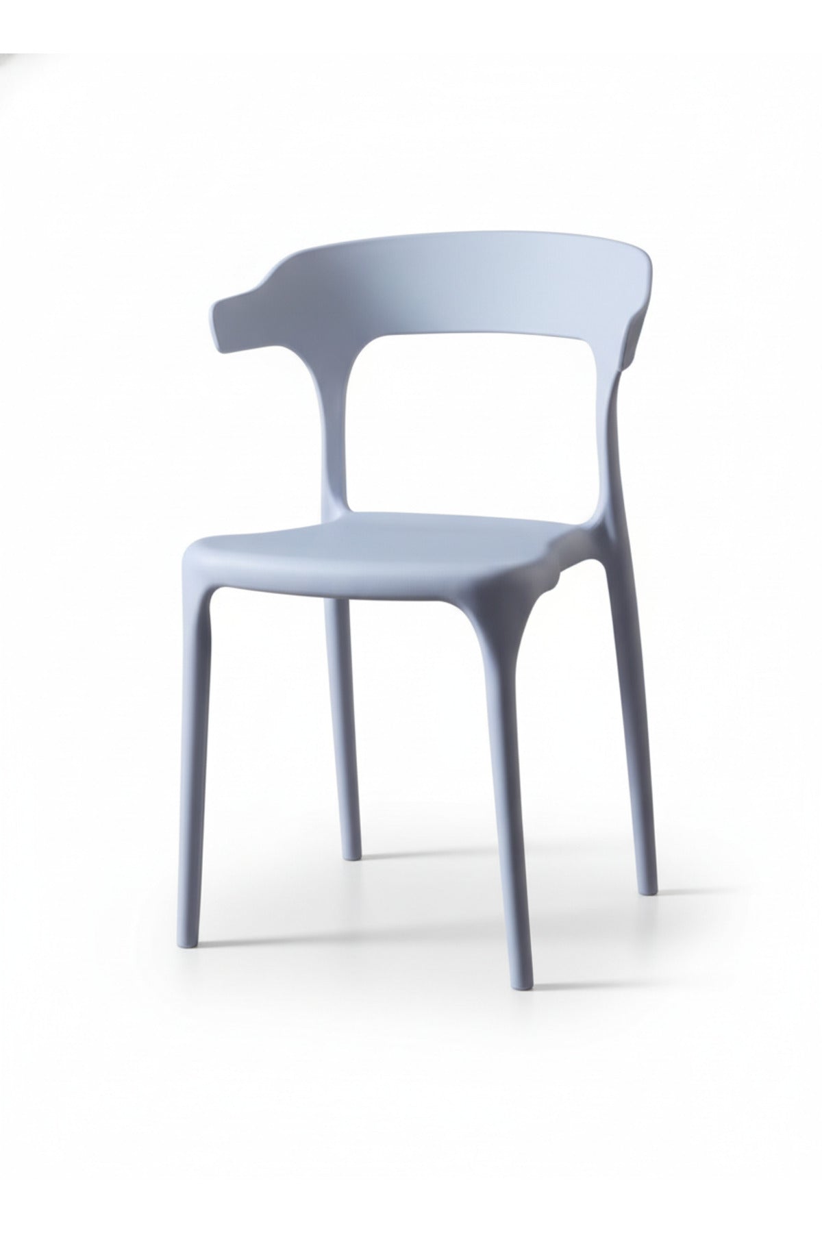 White Plastic Dining Chair √ê Modern Lightweight Armless Chair for Indoor and Outdoor Seating