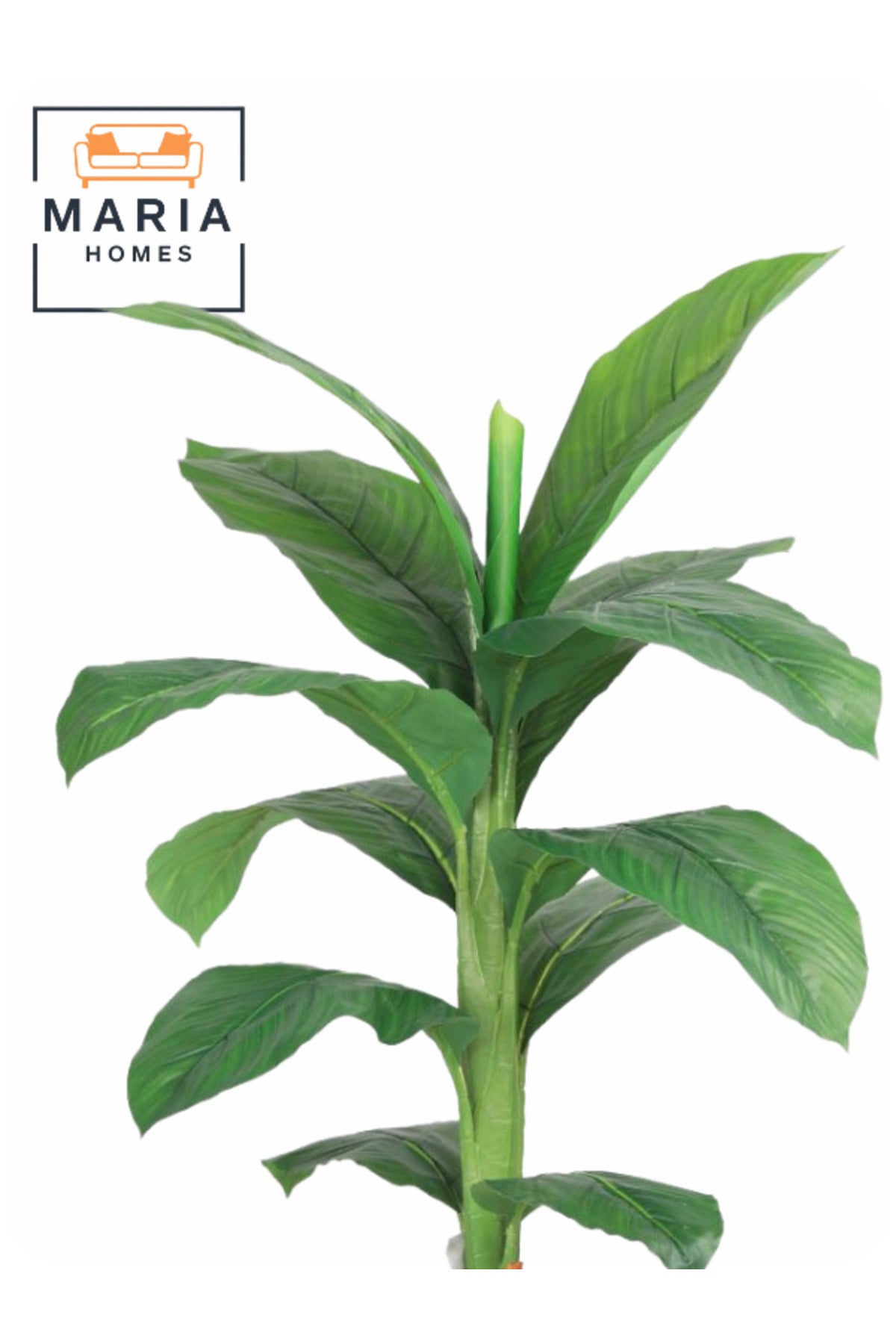 Artificial Banana Leaf Tree 110 cm Ð Decorative Green Plant with Modern Plastic Pot