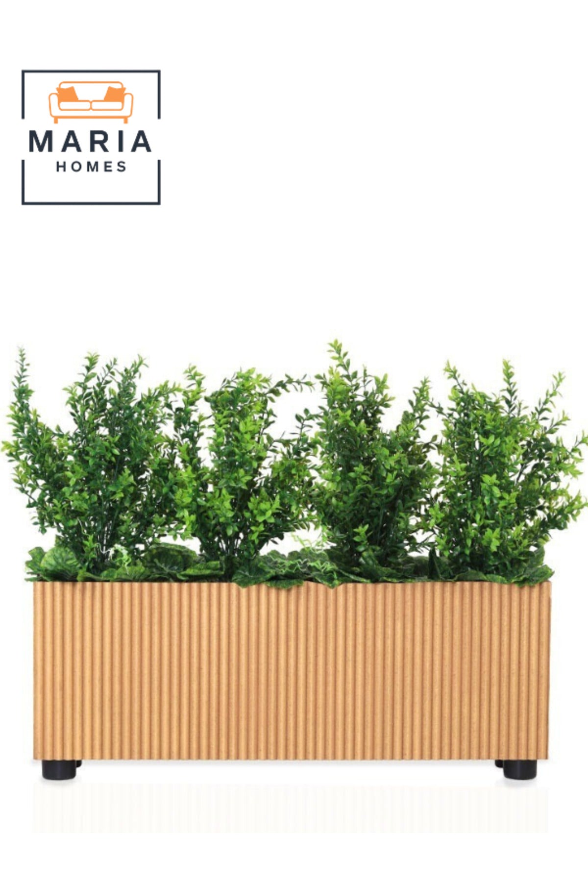 Artificial Green Plant 65_80cm Decorative Indoor Plant with Natural Wooden Striped Pot for home