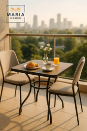 Elegant Square Outdoor Dining Table | Metal Frame Patio, Garden, Terrace Furniture