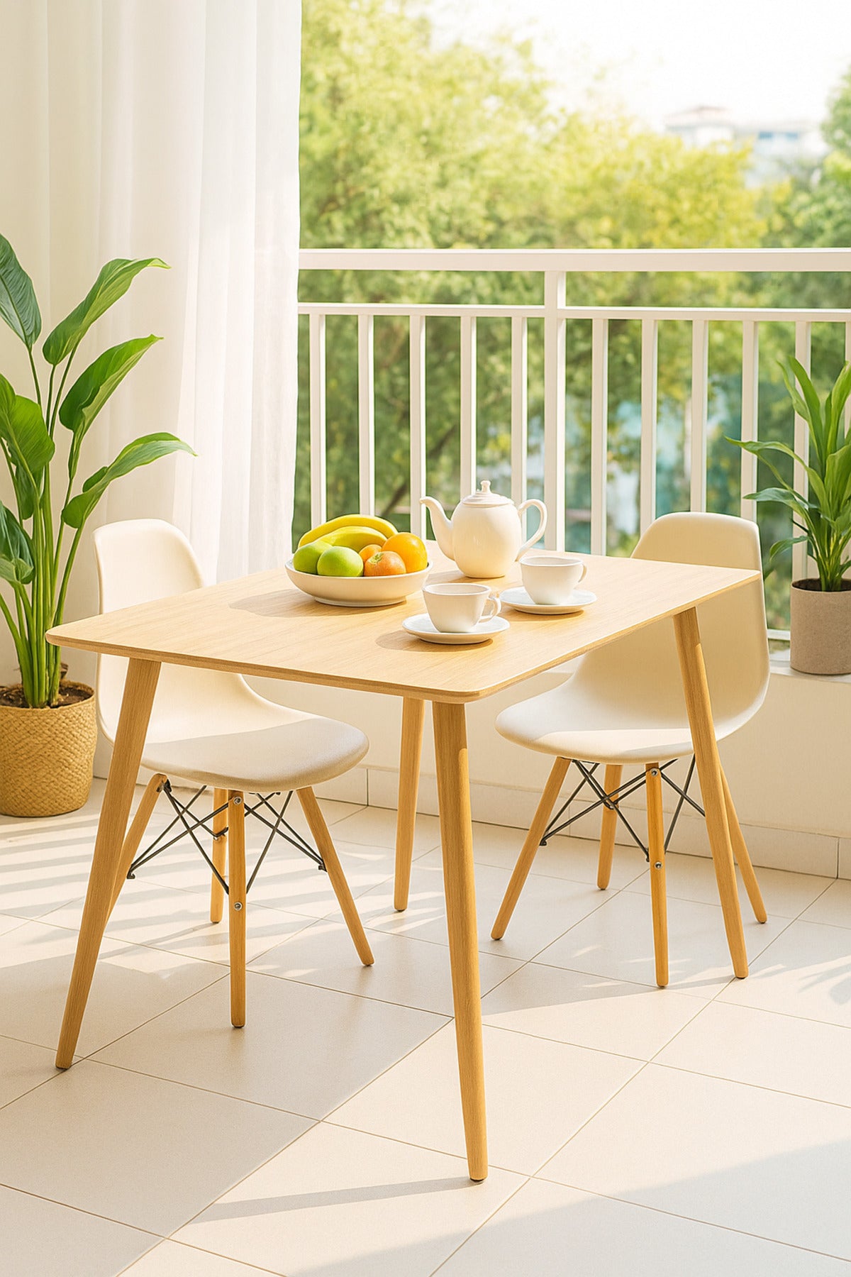 Modern Wooden Dining Table Ð 120_70_76 cm | Light Oak Rectangular Table for Home
