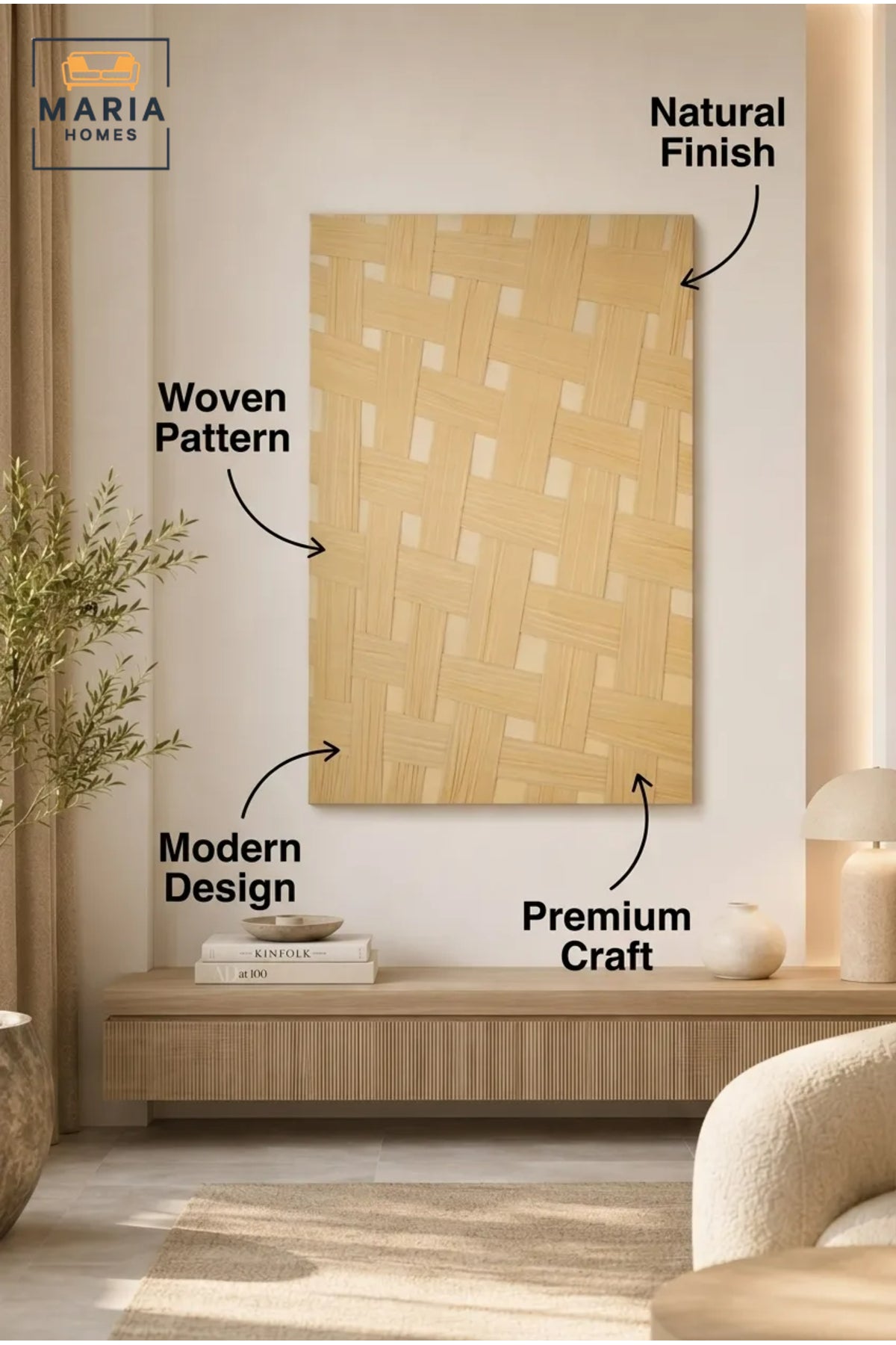 Natural Woven Pattern Wall Art √ê Textured Abstract Decorative Panel for Modern Interiors