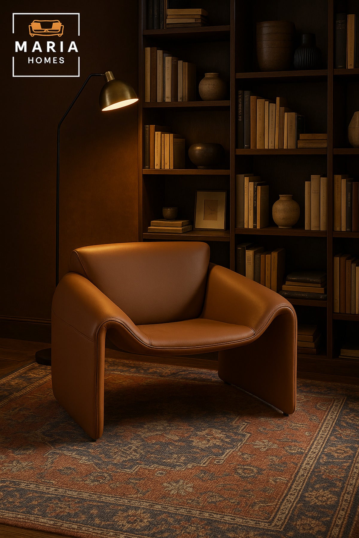 Coffee Brown Modern Lounge Chair Ð Minimalist Contemporary Accent Seat for Living Room or Office