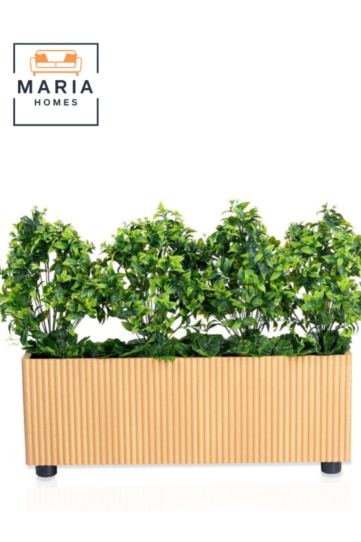 Artificial Green Plant 65_80 cm Ð Decorative Indoor Plant with Natural Striped Wooden Pot for home