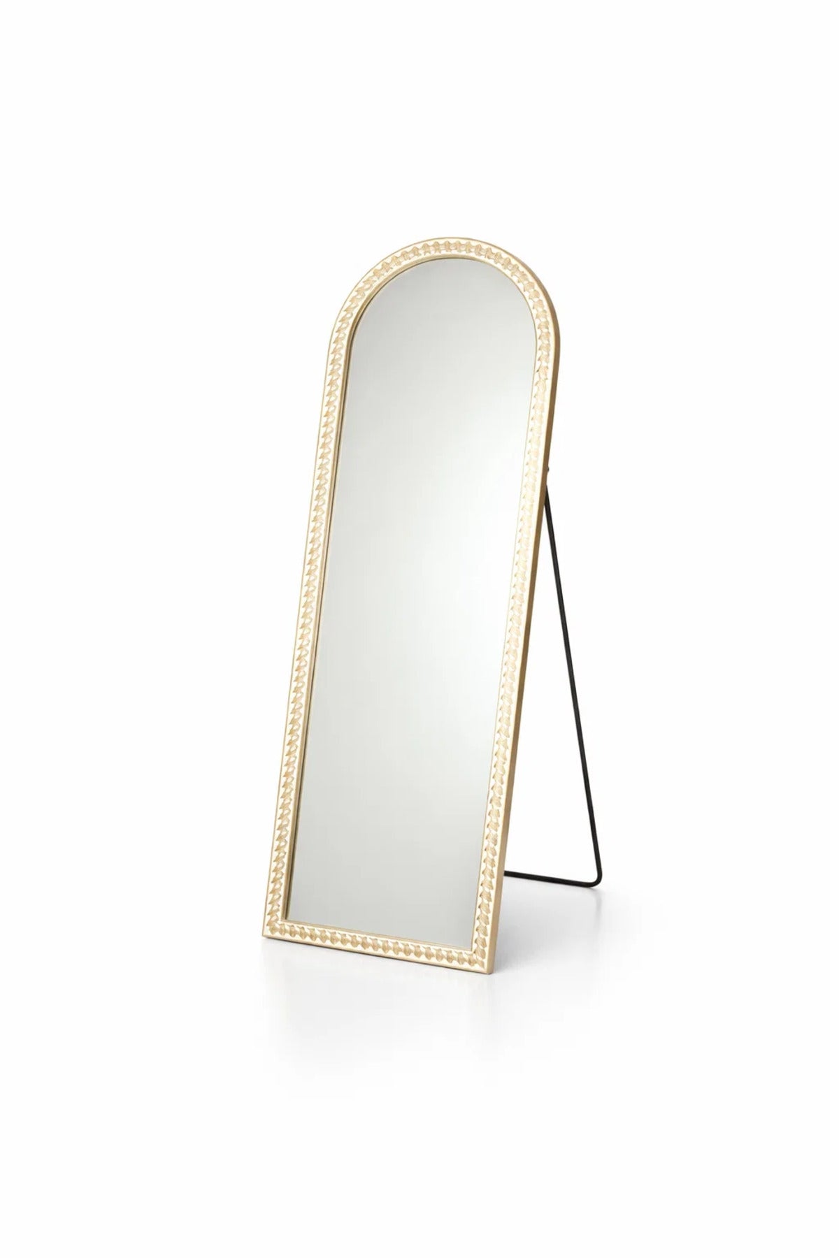 Arched Full Length Mirror White and Gold Frame 160x60cm Bedroom Decor
