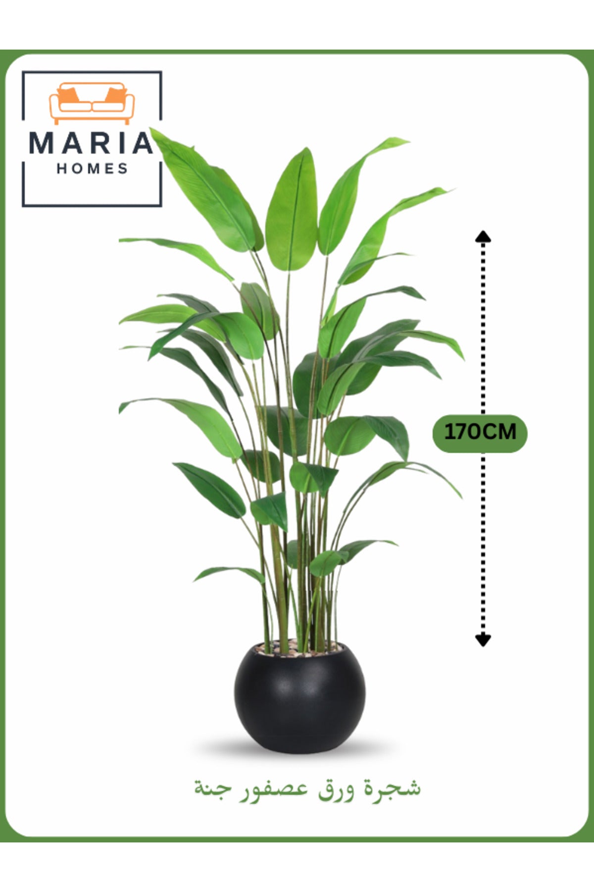 Artificial Bird of Paradise Tree 170 cm Ð Indoor Faux Plant with Black Pot