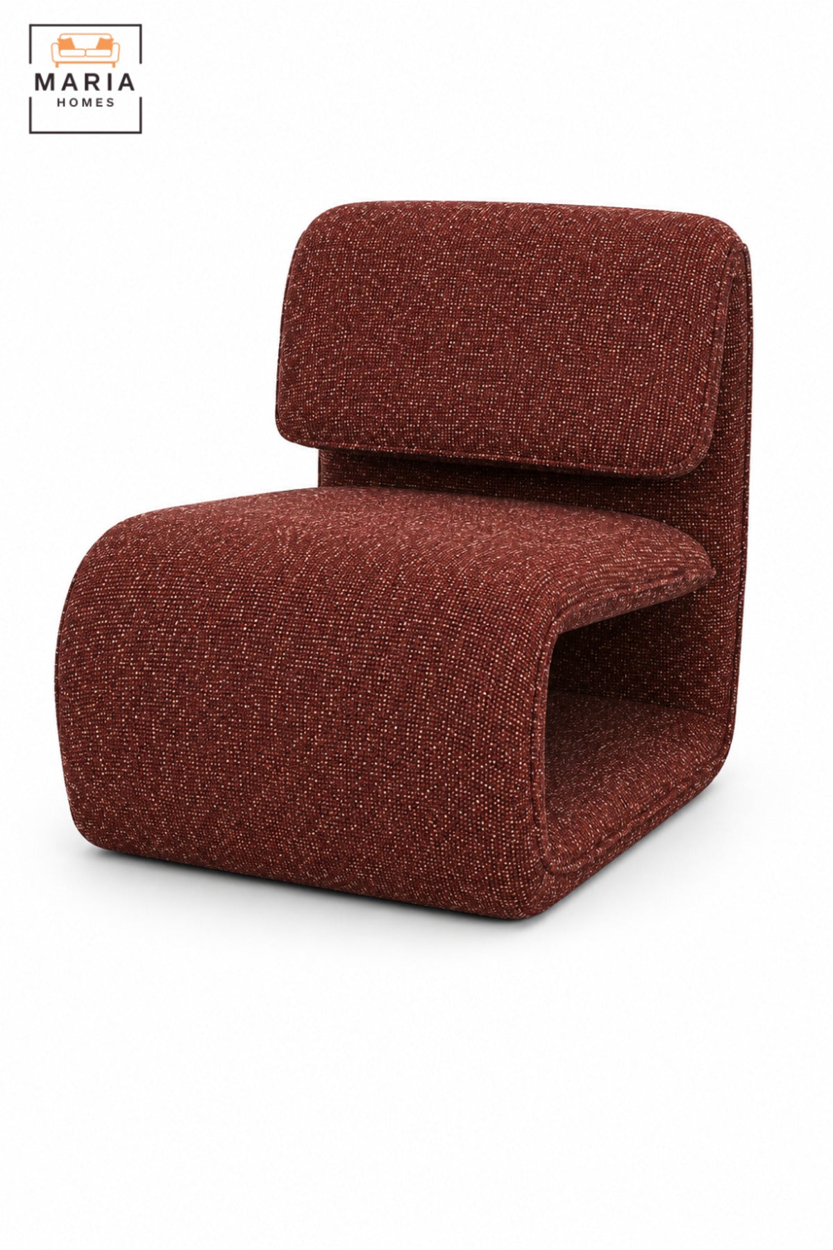 Modern Upholstered Accent Chair with Curved Sled Base & Padded Backrest | Contemporary Lounge Chair for Living Room, Bedroom, Office & Reception