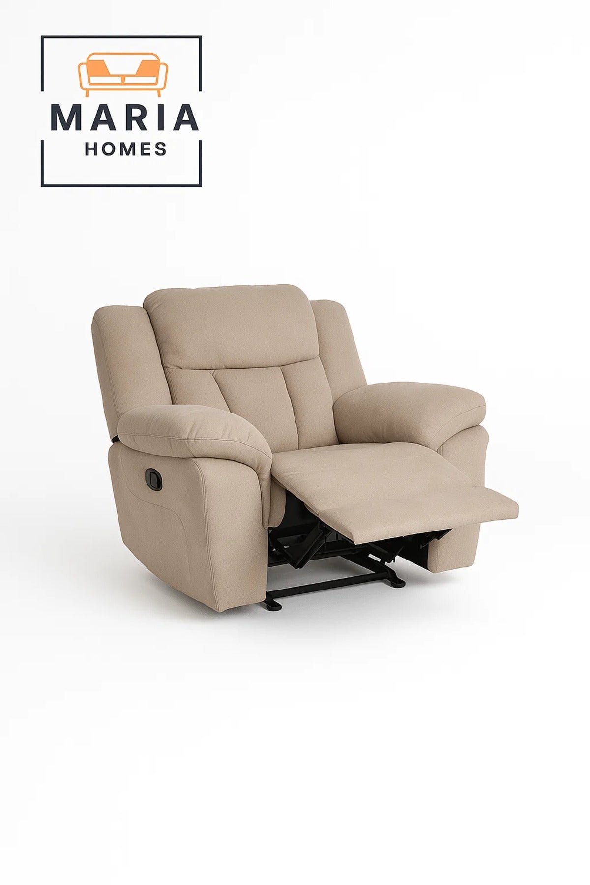 Plush Recliner Armchair with Footrest Ð Beige