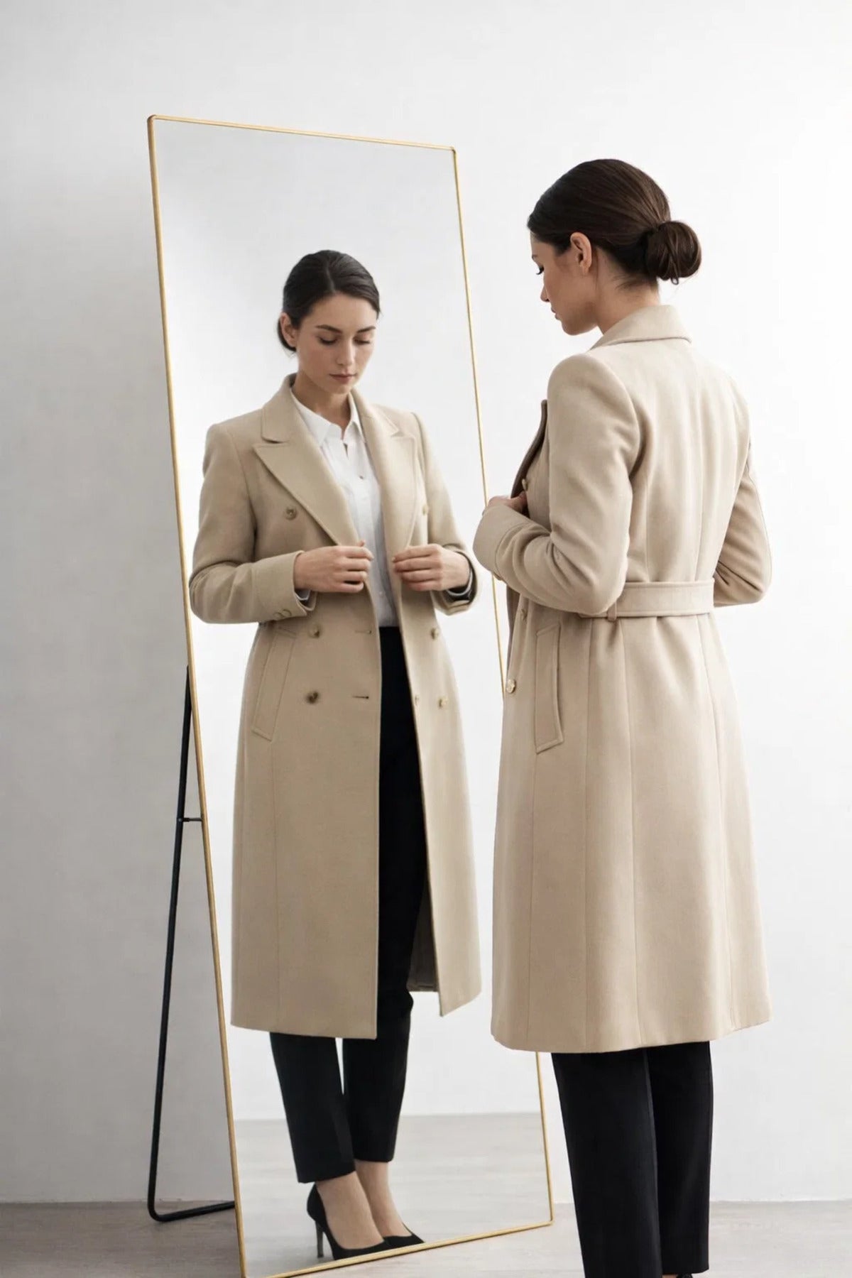 Premium Gold Full Length Floor Mirror Standing Bedroom Dressing Mirror HD Clarity Large Size 180x60