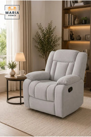 Modern Manual Recliner Armchair with Plush Cushions and Adjustable Footrest