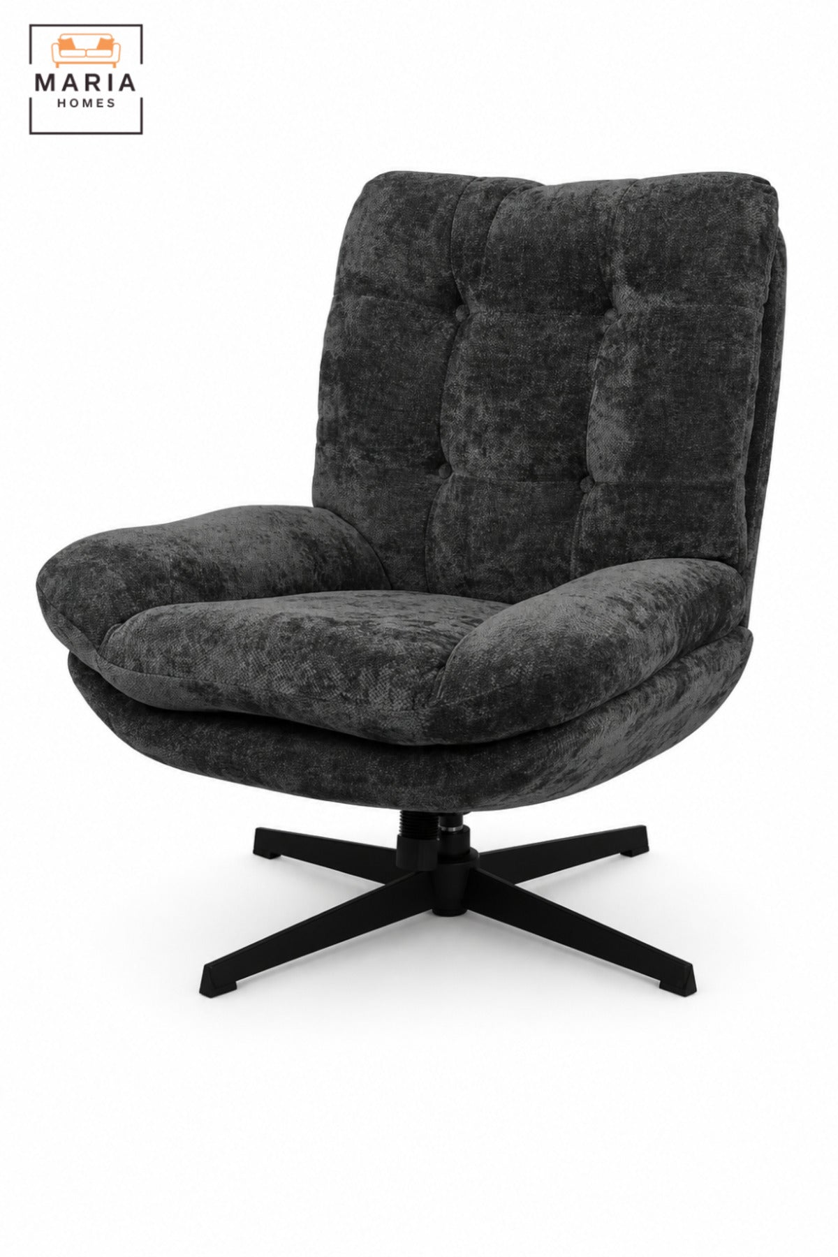 Modern Swivel Lounge Chair with Deep Cushioned Seat & Tufted High Backrest | Contemporary Accent Chair for Living Room, Bedroom, Office & Lounge