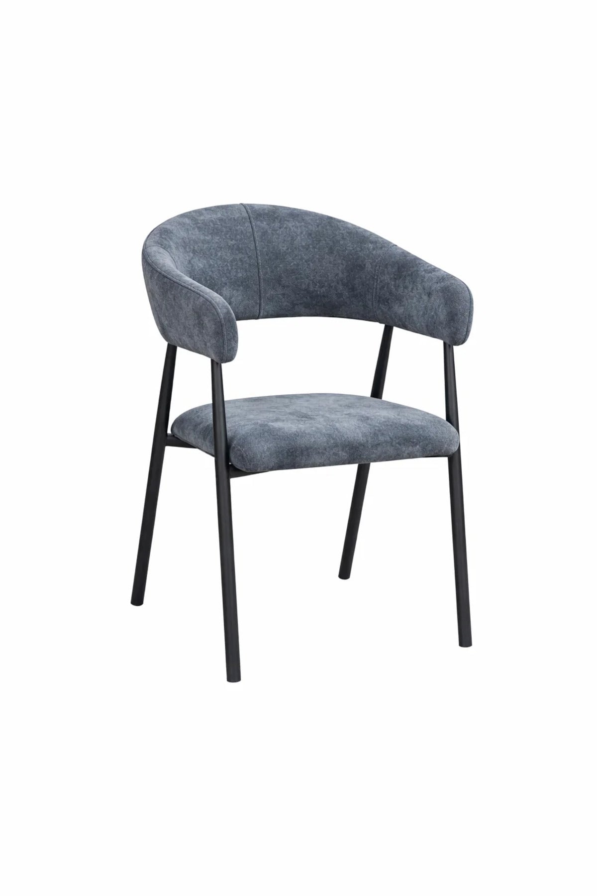 Dark Grey Fabric Arm Dining Chair 84x47x46cm Modern dark grey fabric Kitchen
