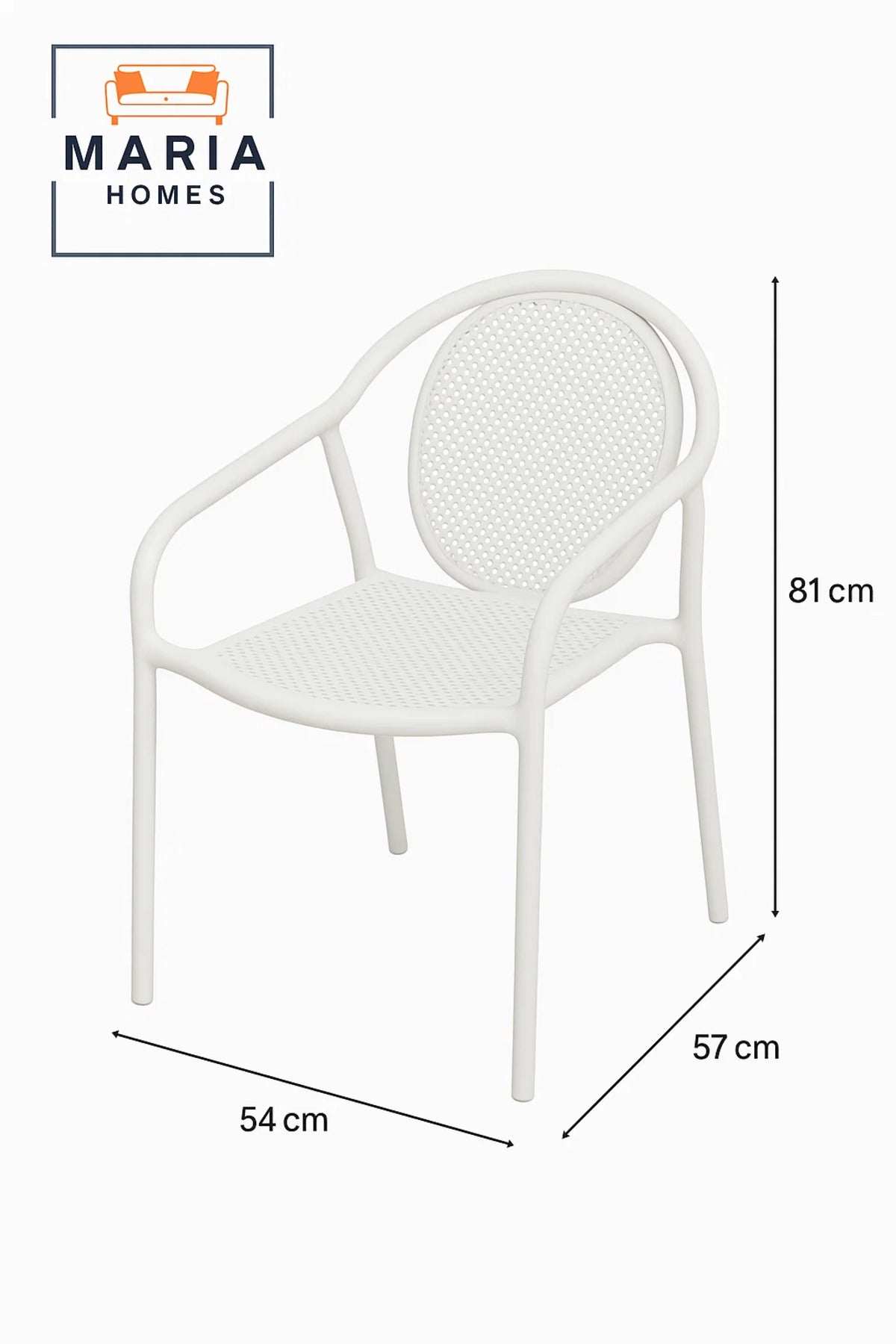 Modern White Metal Mesh Chair with Armrest Ð Indoor Outdoor Use, Stylish & Durable Seating