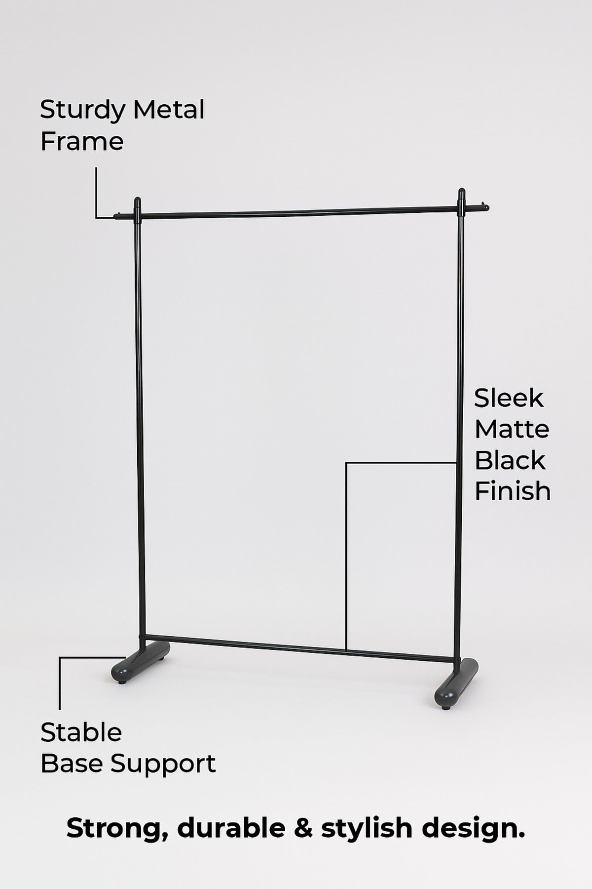 Black Metal Clothing Rack 128_169 cm Ð Heavy Duty Garment Hanger Stand