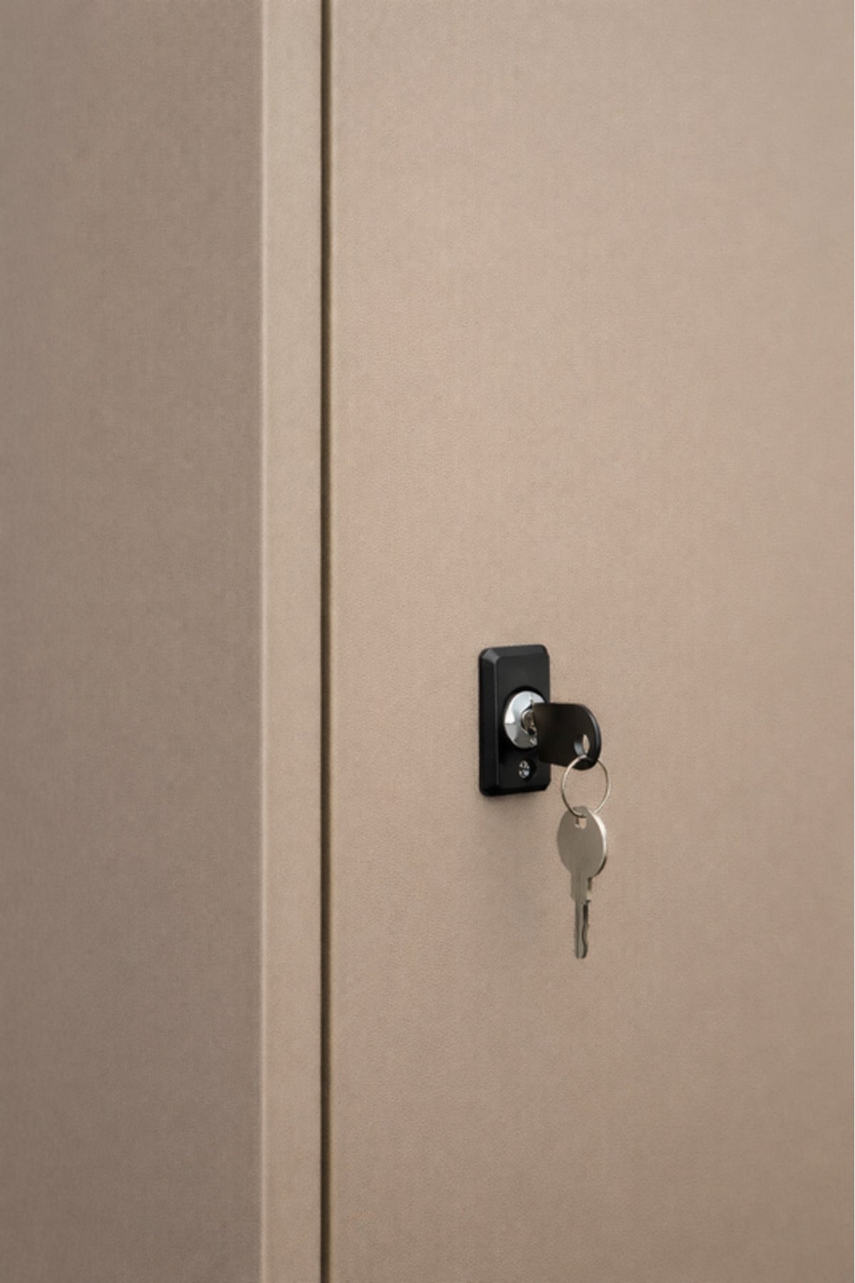 Beige Metal Storage Cabinet with Sliding Doors and Shelves 185_85_40 cm Office