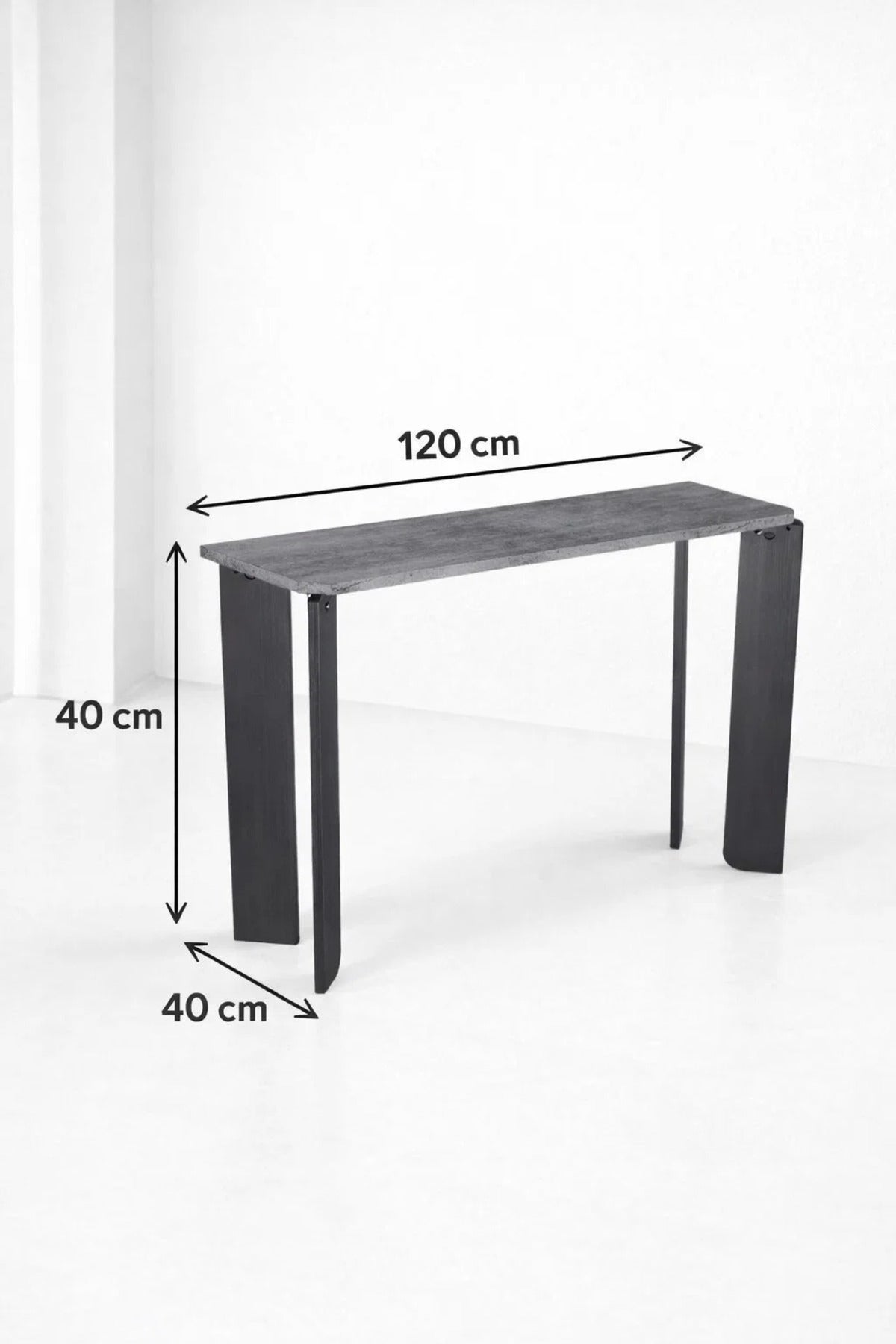 Transform your space elegant Grey Console Table 120x40x80cm living rooms and unique leg design