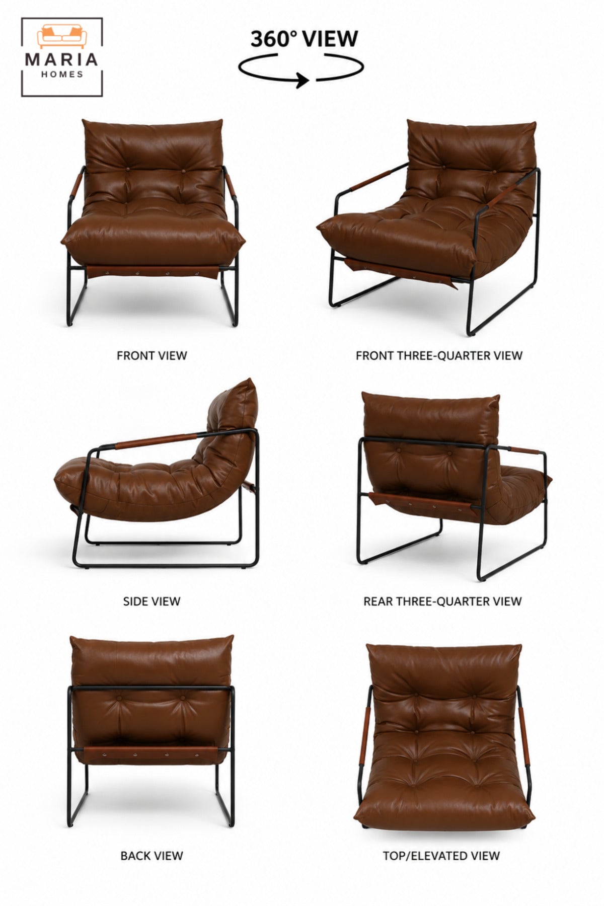 Modern Upholstered Lounge Chair with Deep Tufted Cushion & Slim Armrests | Contemporary Relaxing Accent Chair for Living Room, Bedroom & Lounge