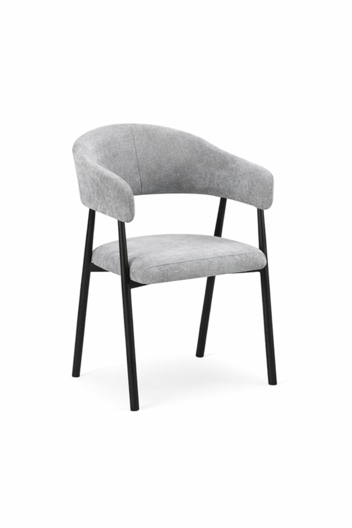 Light Grey Fabric Arm Dining Chair 84x47x46cm Modern light grey fabric Kitchen