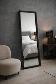 Black Full Length Standing Mirror 80x180cm Modern Floor black full length