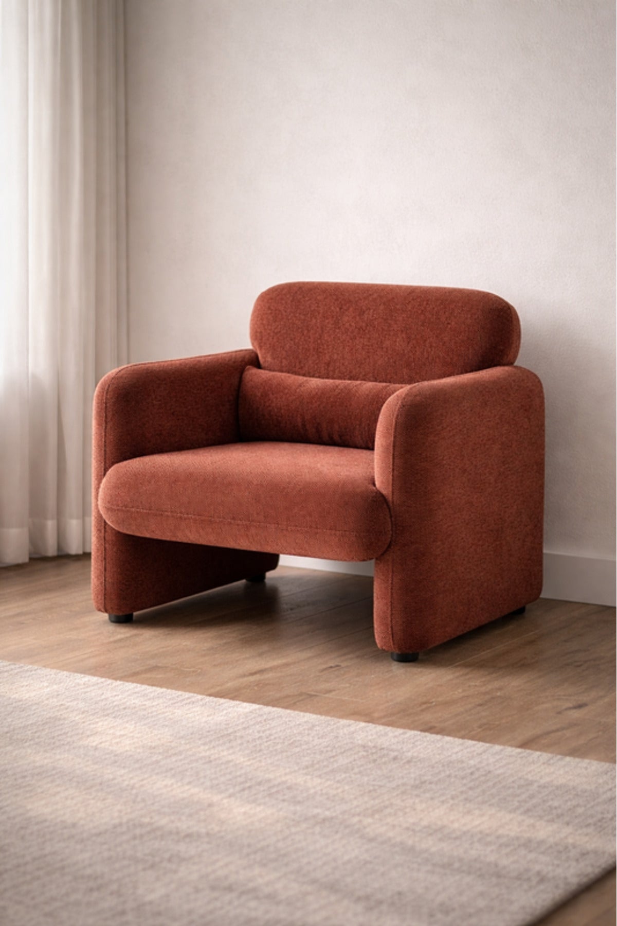 Dark Red Fabric Armchair Modern Living Room Lounge Chair dark red fabric BergÔøΩre