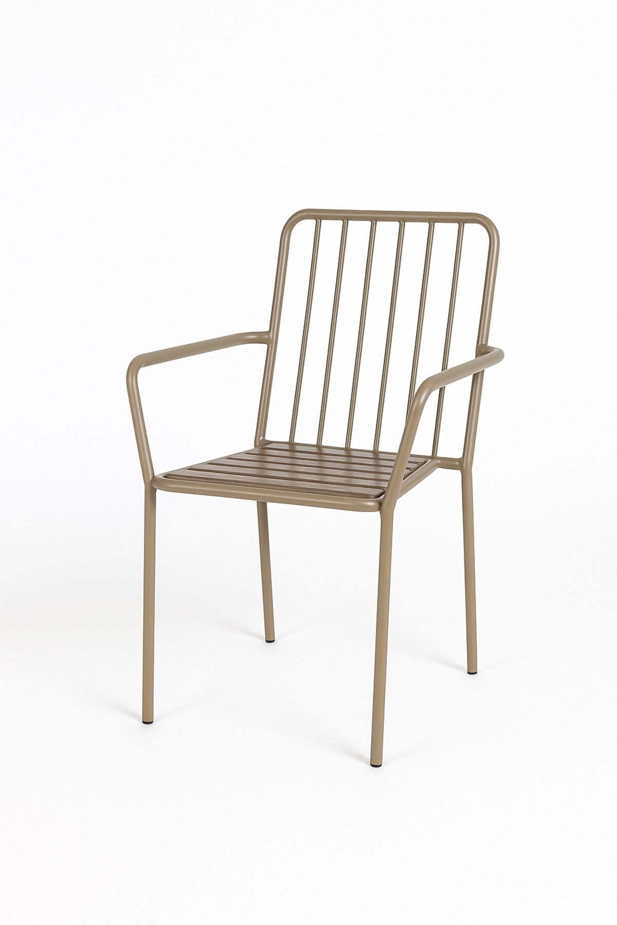 Champagne Gray Metal Chair Ð Modern Outdoor & Indoor Armchair for Garden, Balcony & CafŽ Use