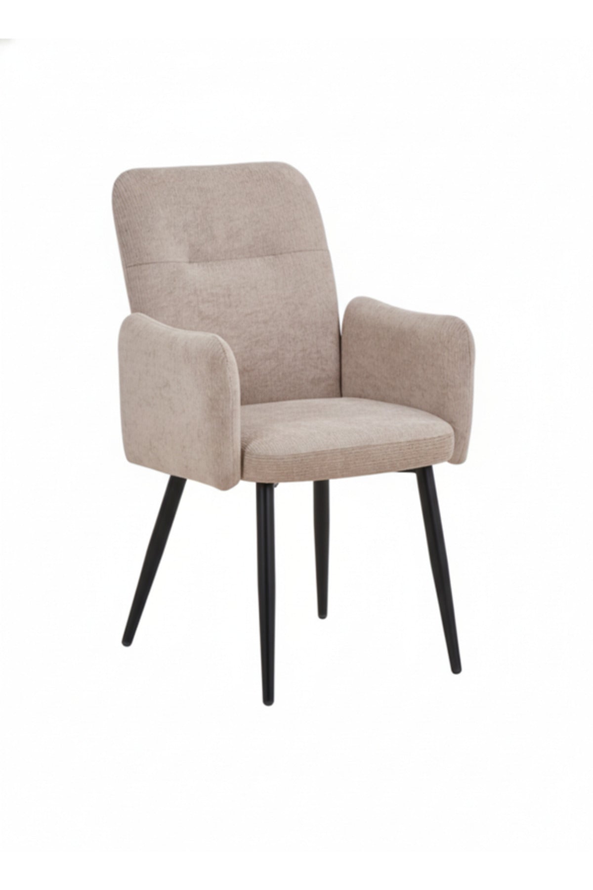 Beige Armchair with Black Metal Legs, 90x55x47 CM beige armchair Dining Room Chair