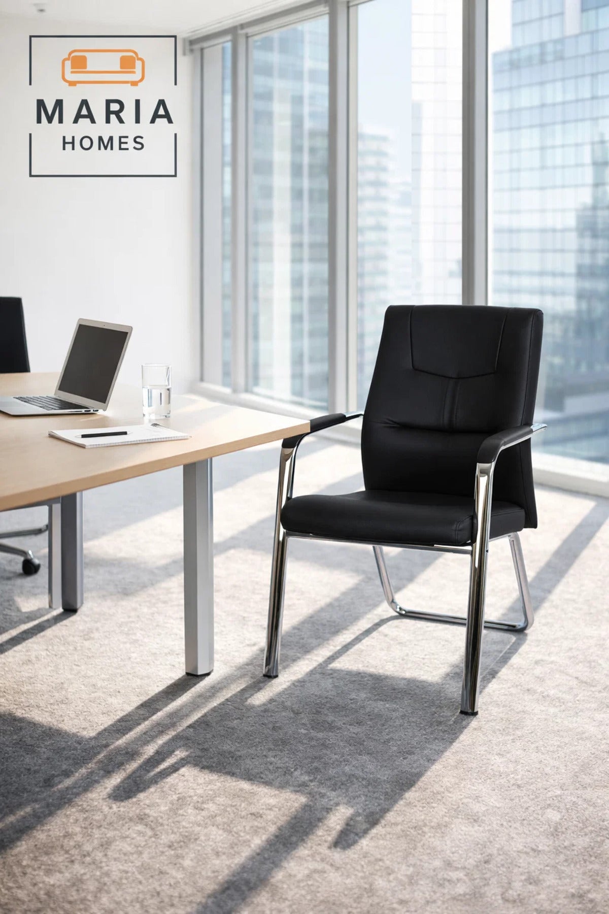 Black Visitor Chair with Armrests Ð Comfortable Office Guest & Meeting Chair