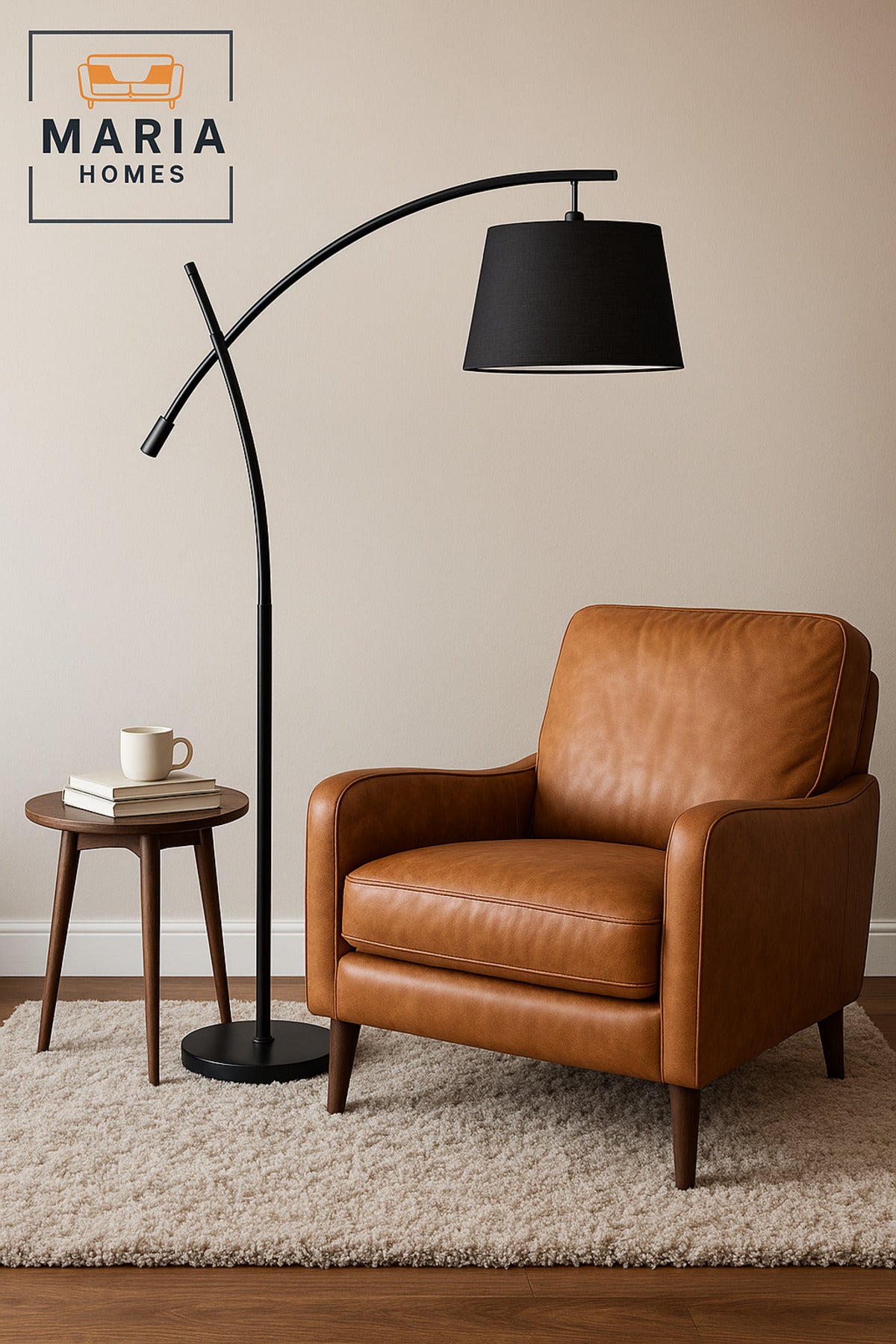 Modern Black Floor Lamp with Black Fabric Shade Ð Stylish Home Lighting