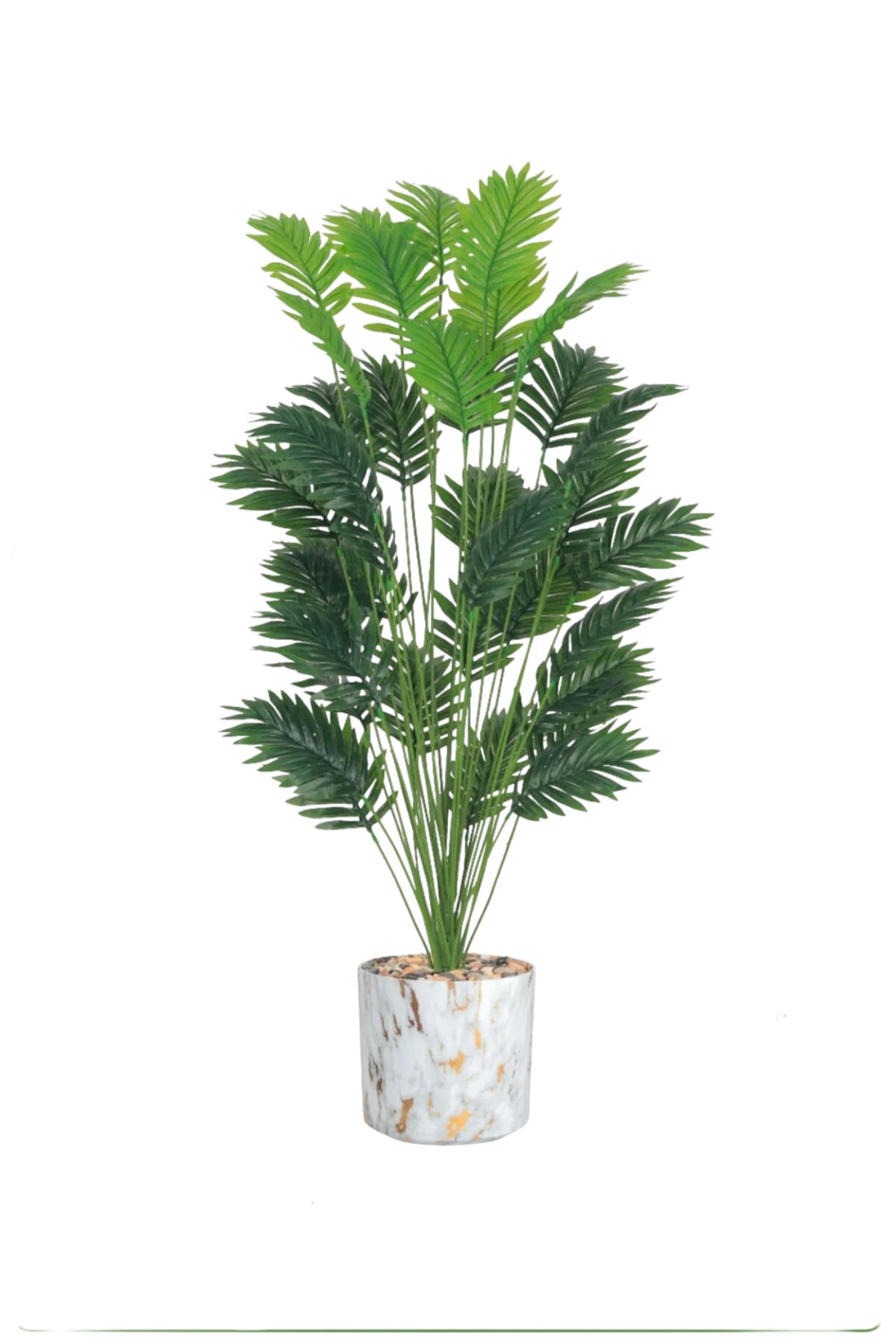 Artificial Palm Leaf Plant 135 cm with Marble Pot – 36 Leaf Indoor Decorative Plant
