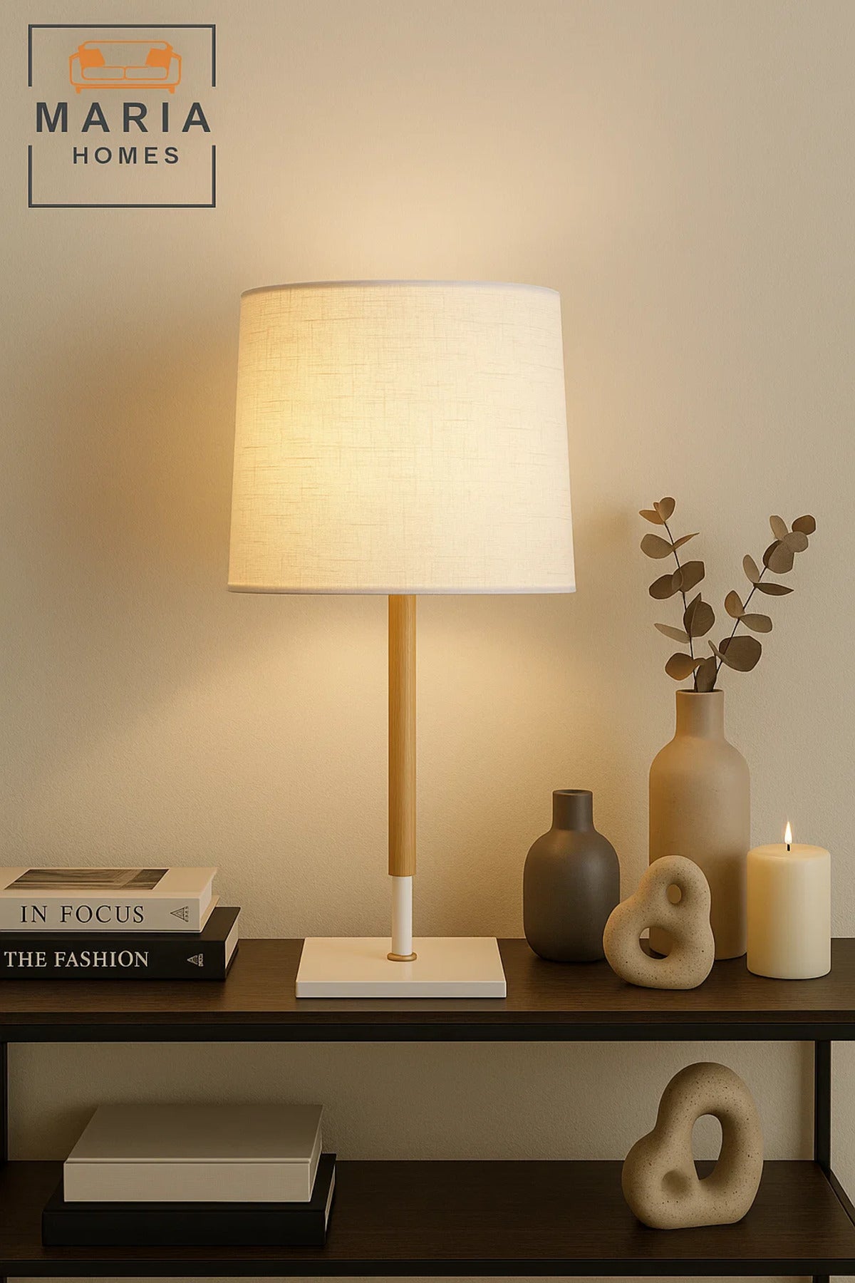 Minimalist Wooden Table Lamp for Bedroom, Study, or Office Decor Ð Warm Light