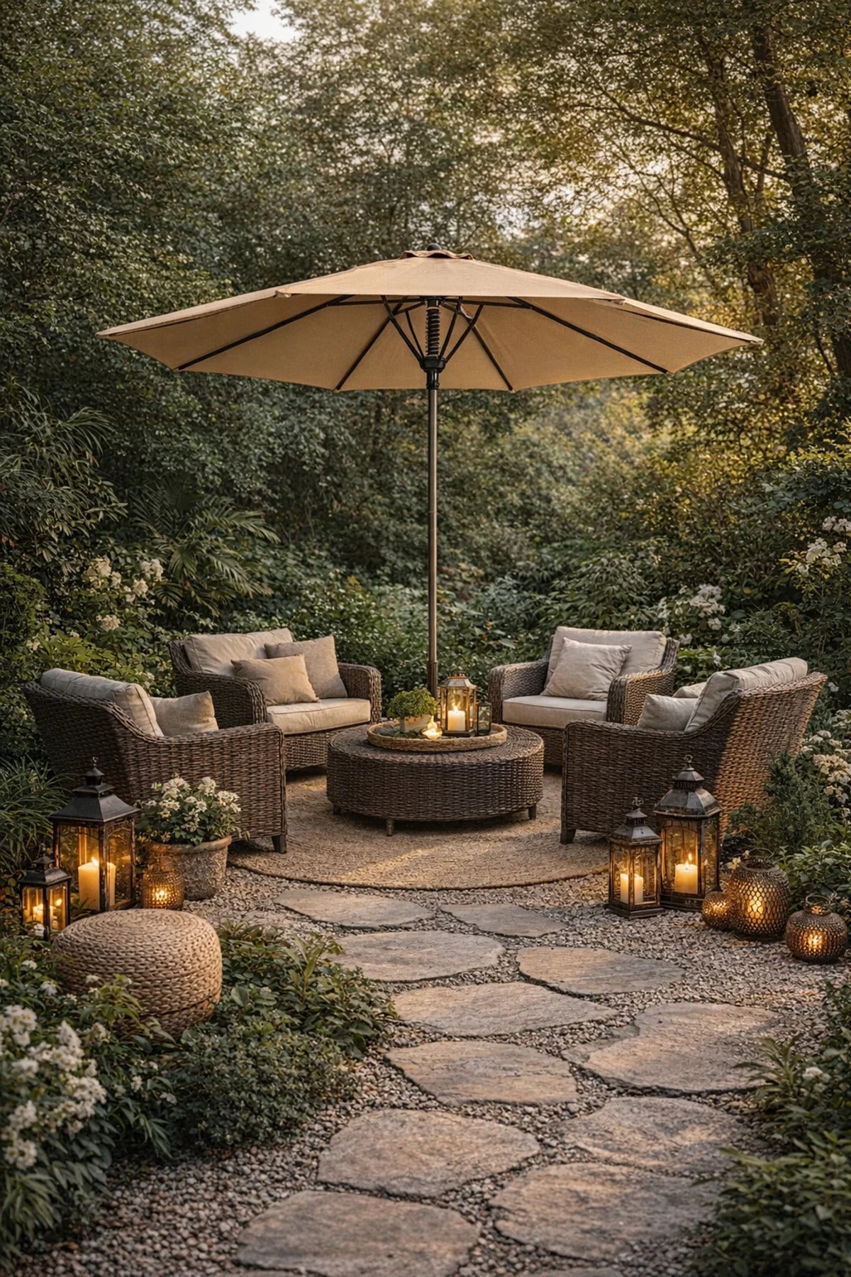 Premium Outdoor Umbrella Awning 300cm Beige Garden Patio Sun Shade Canopy with Sturdy Pole Base