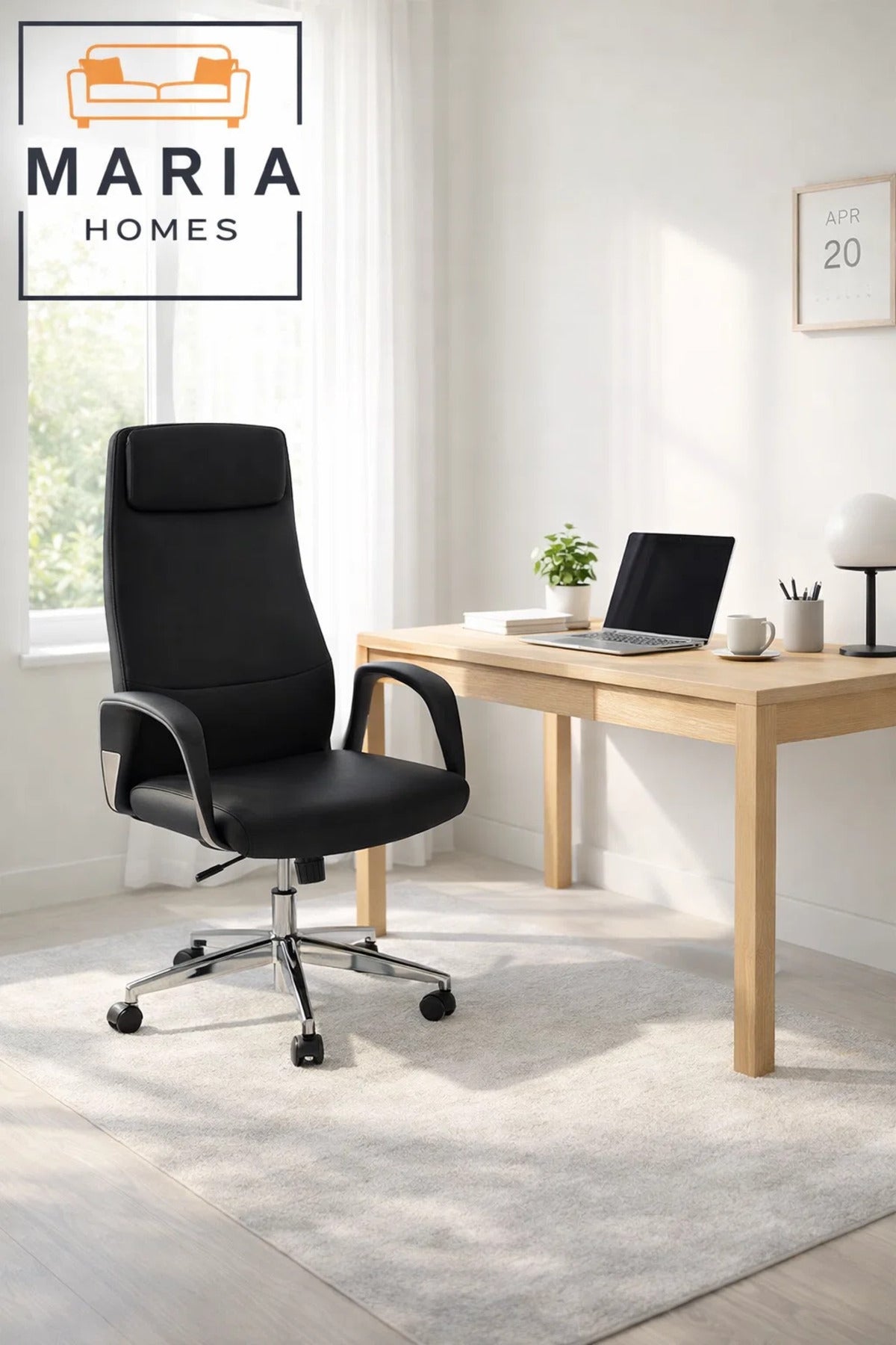 Black Executive Office Chair with Wheels Ð Ergonomic High Back Computer Chair