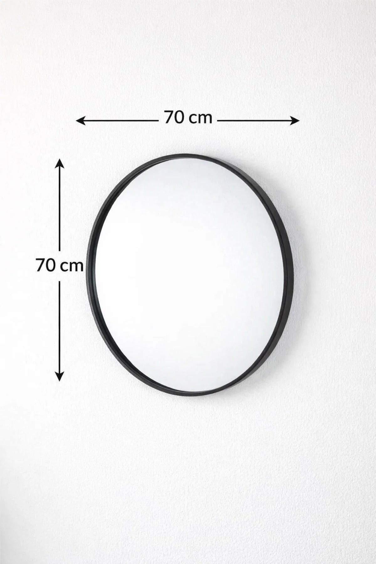 Modern Round Wall Mirror with Black Frame for Bathroom & Living Room