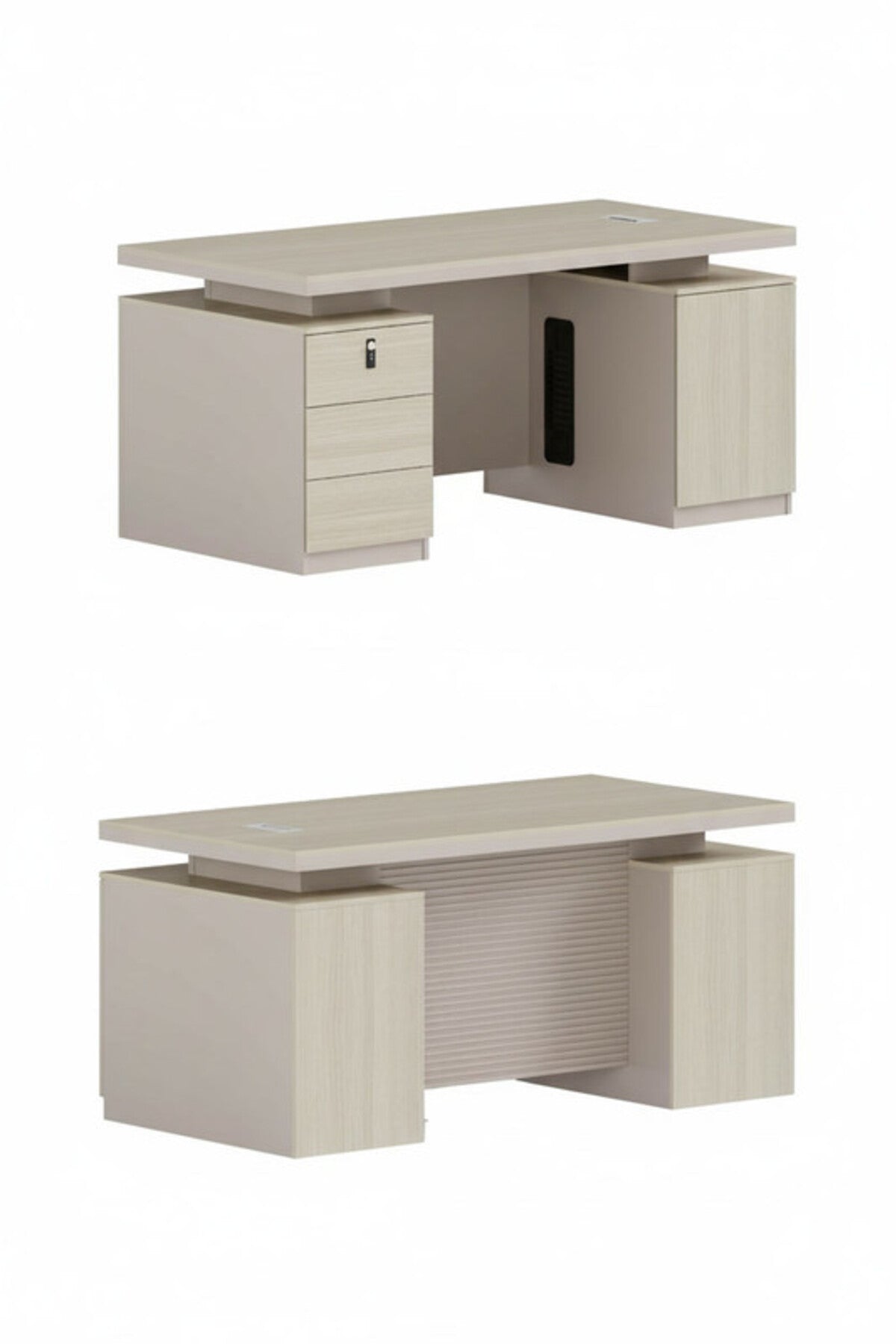 P.O.MORANDI Executive Desk with Storage and Cable Management