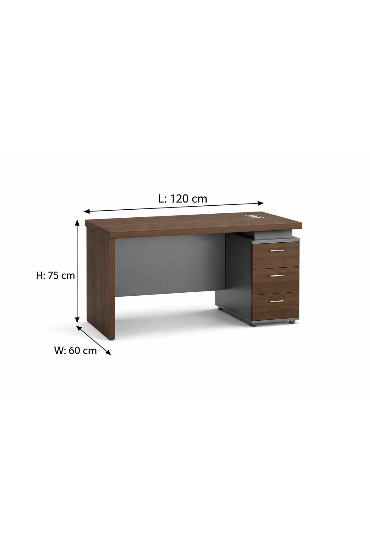 Modern Dark Brown Office Desk with Storage Drawers √ê Contemporary Executive Desk