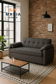 Dark Gray Convertible Sofa Bed Ð Pull-Out Sleeper with Storage for Living Room & Guest Use