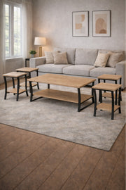 Wood 1+4 Coffee Table Set √ê Elegant Wood Design with 1 Large and 4 Side Tables