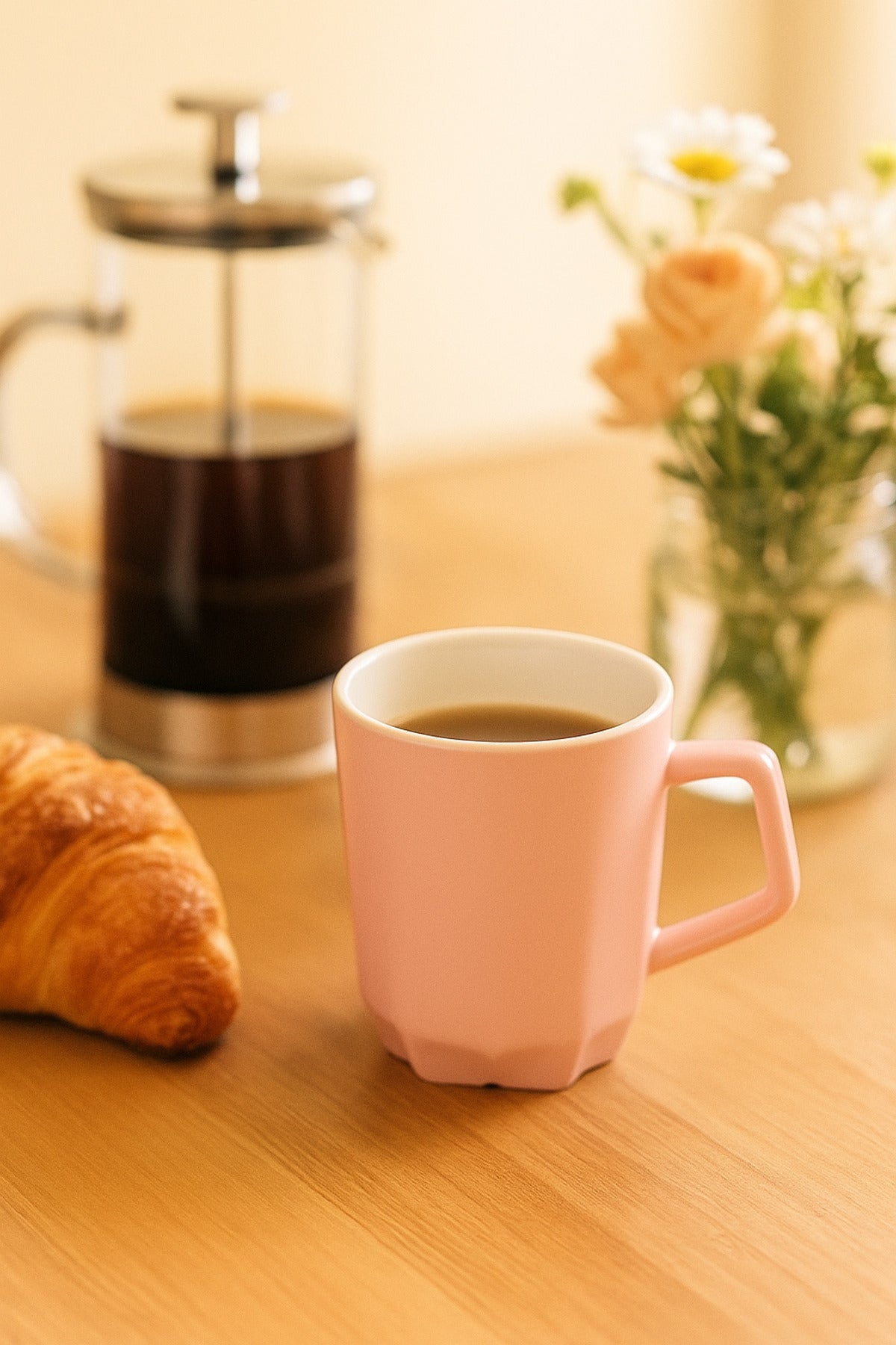 Pink Ceramic Mug Ð Geometric Modern Coffee and Tea Cup