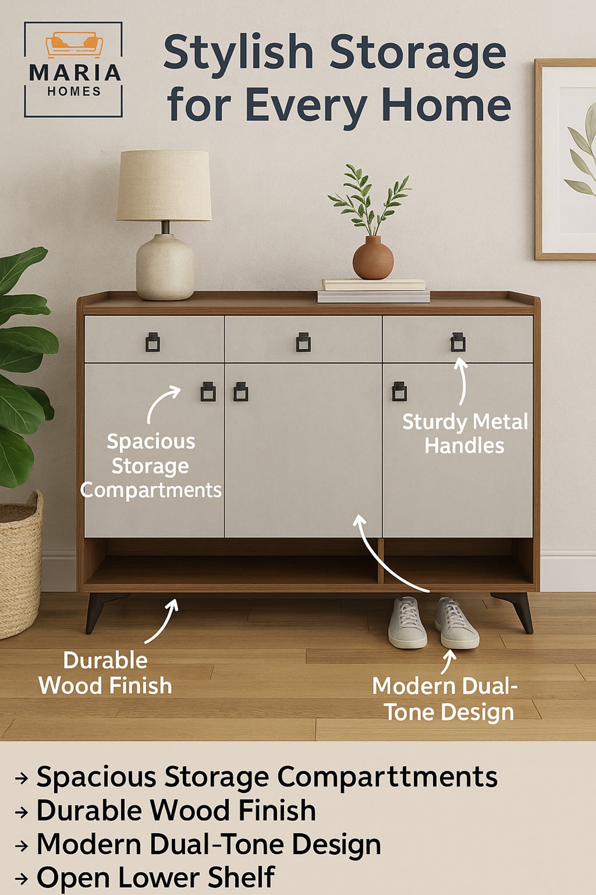 Modern Coffee Ash Shoes Cabinet Ð 120_32_100 cm with Spacious Storage and Metal Legs