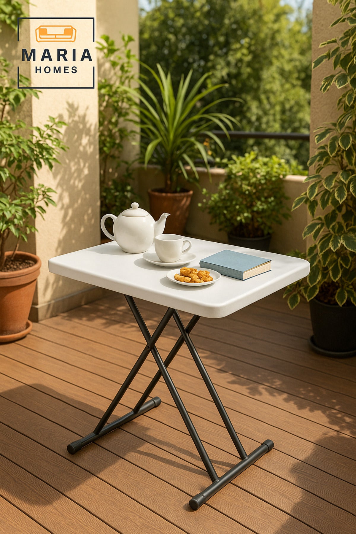 Portable Folding Table Ð Durable Plastic Lightweight Design for Indoor, Outdoor & Picnic 76_74_50 cm