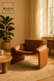 Coffee Brown Modern Lounge Chair Ð Minimalist Contemporary Accent Seat for Living Room or Office