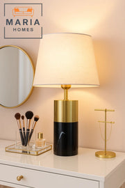 Black Marble and Gold Accent Table Lamp