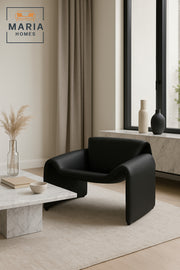 Black Modern Lounge Chair Ð Minimalist Contemporary Accent Seat for Living Room or Office