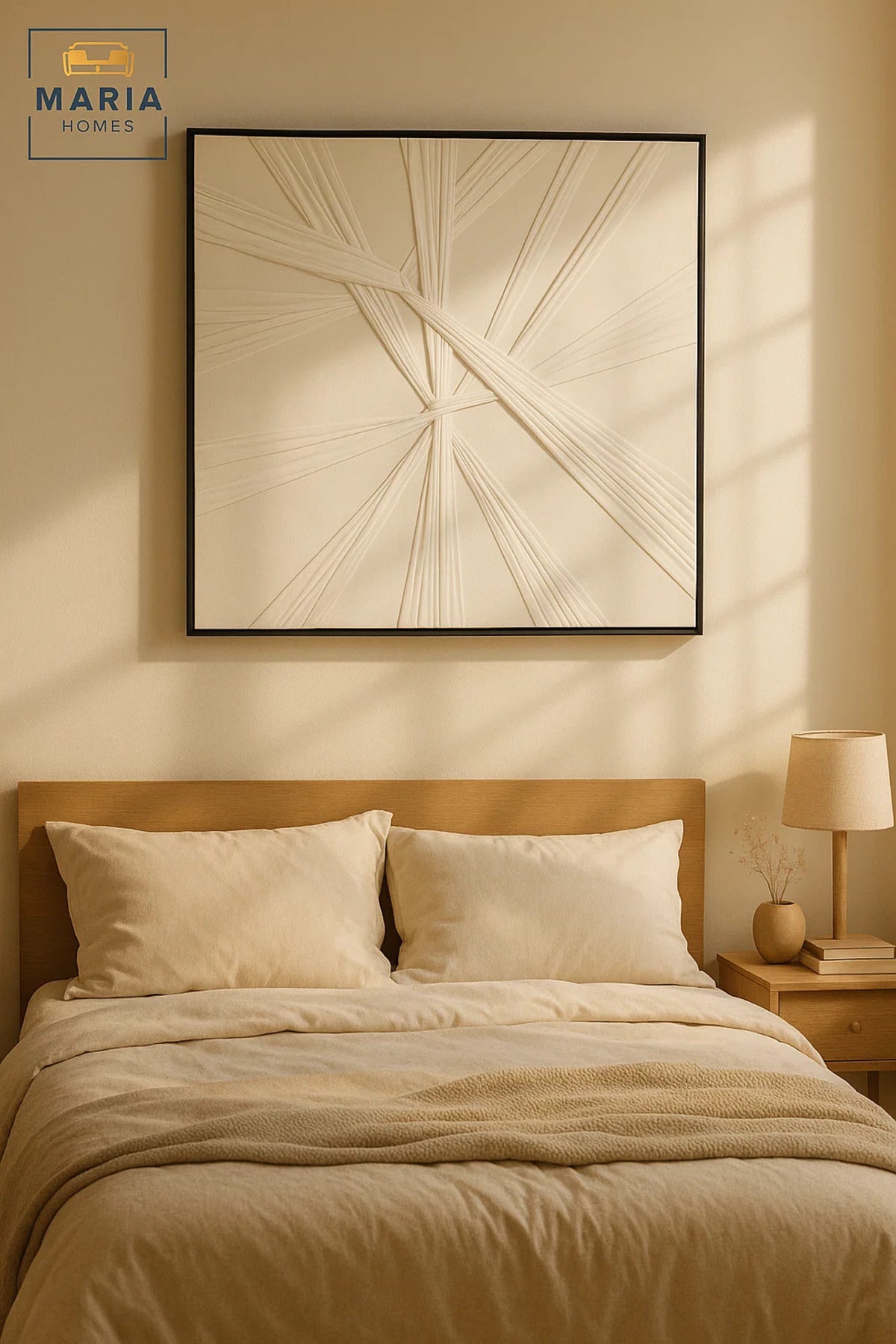 White Abstract Wall Art Modern Minimalist Decor for Living Room Bedroom Office Interior